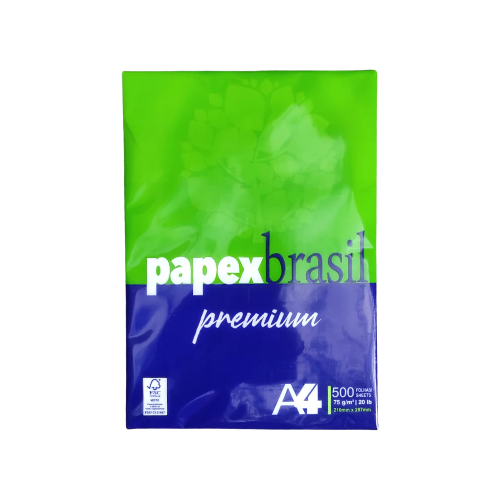 PAPEL A4 75GRS PAPEXBRASIL 500 FLS CERT. FSC