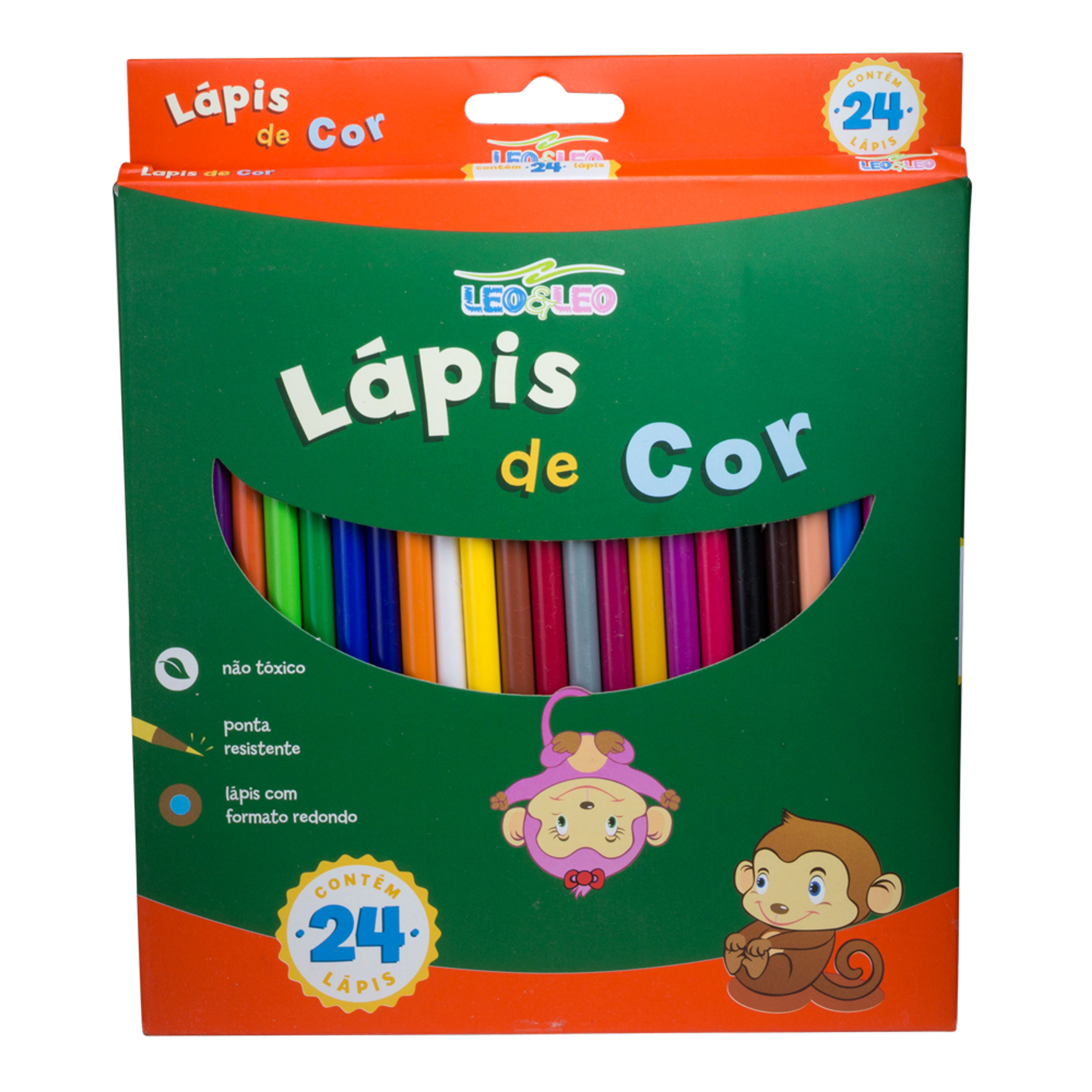 Lápis de Cor Resina Sextavado 24 Cores - ...