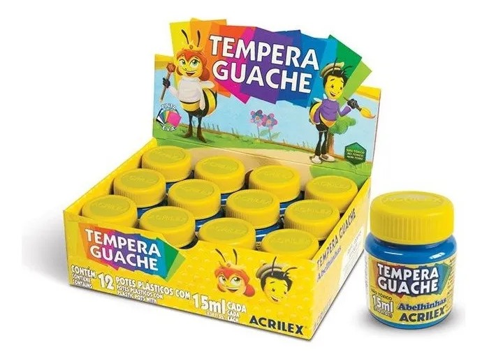 Tinta Guache Acrilex 15 ml Azul Turquesa ...
