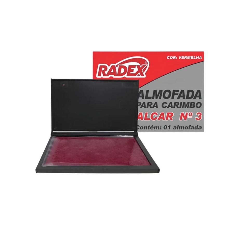 Almofada para Carimbo Nº 3 Vermelha Radex