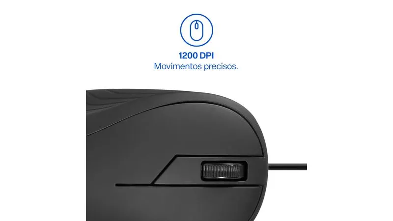 Mouse com Fio MF300 USB 1200 DPI 3 Botões...