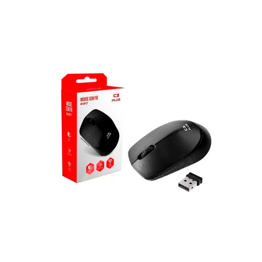 Mouse Sem Fio M-W17BK  Preto C3 Plus