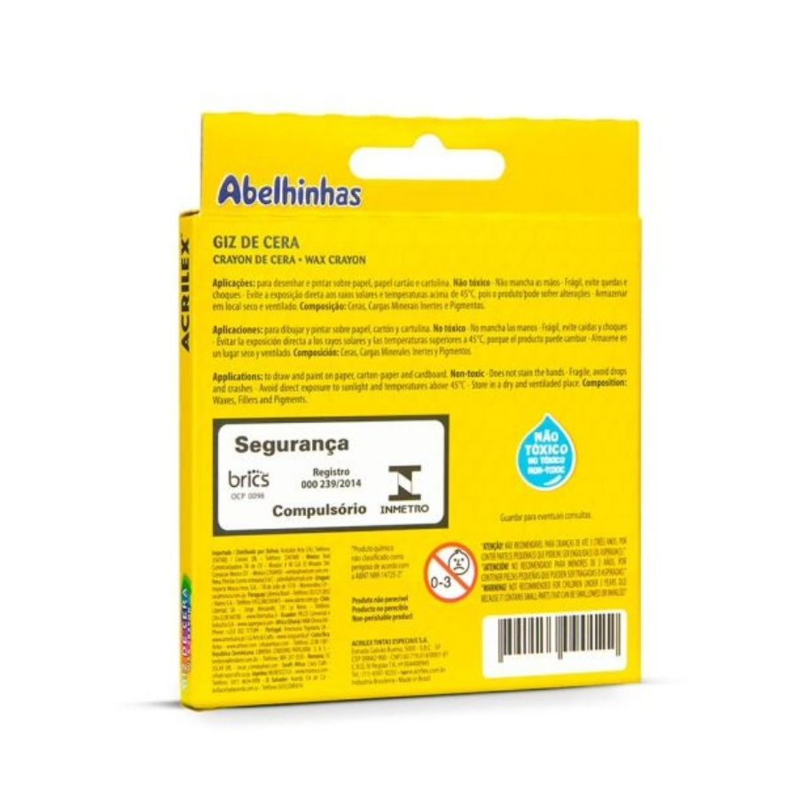 Giz de Cera Big Giz Redondo CX com 12 Cor...