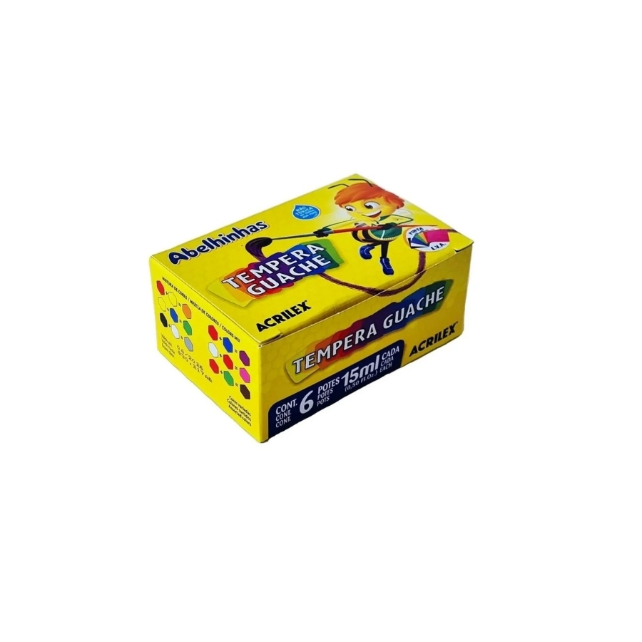 Tinta Guache Acrilex 15 ml – Kit 6 Cores ...